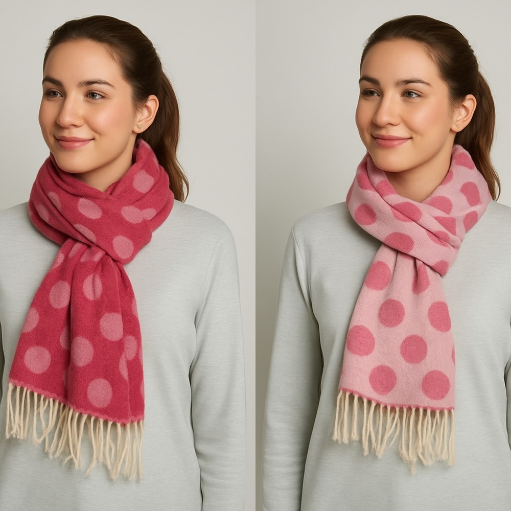 Pashmire Large Pink Polka Dot Pashmina Scarf